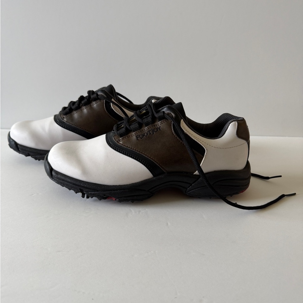 Footjoy GreenJoys Men's White/Brown Saddle Oxford Golf Shoes - Free Shipping!